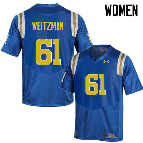 Women #61 Bryan Weitzman UCLA Bruins Under Armour College Football Jerseys Sale-Blue